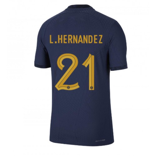 Frankrig Lucas Hernandez #21 Hjemmebanetrøje VM 2022 Kort ærmer